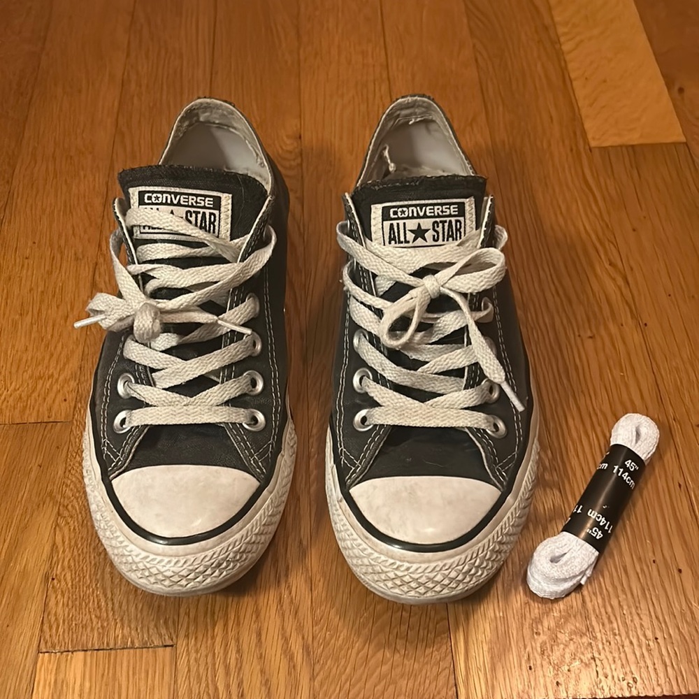 ankle length black converse
